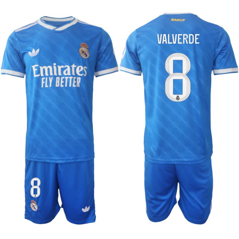 Men 2025-2026 Club Real Madrid away blue #8 Soccer Jersey->real madrid jersey->Soccer Club Jersey